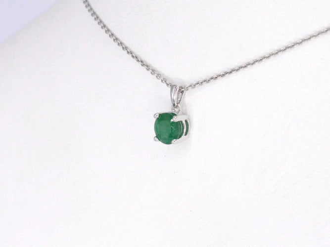 Pendentif Pendentif en or blanc 14 carats avec émeraude 58 Facettes 2205
