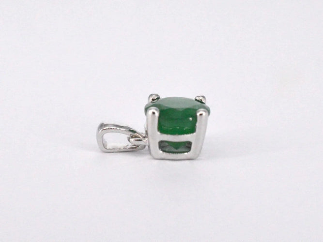 Pendentif Pendentif en or blanc 14 carats avec émeraude 58 Facettes 2205