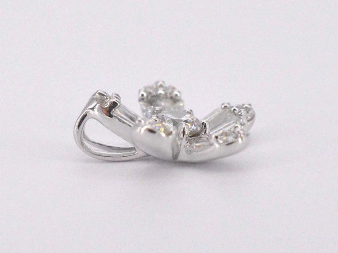Pendentif Pendentif en or blanc 14 carats avec diamant 0,40 ct 58 Facettes 2218