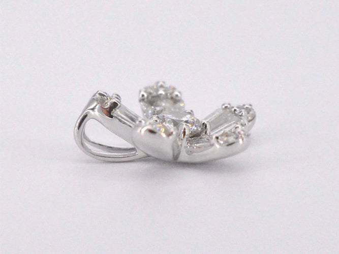 Pendentif Pendentif en or blanc 14 carats avec diamant 0,40 ct 58 Facettes 2218