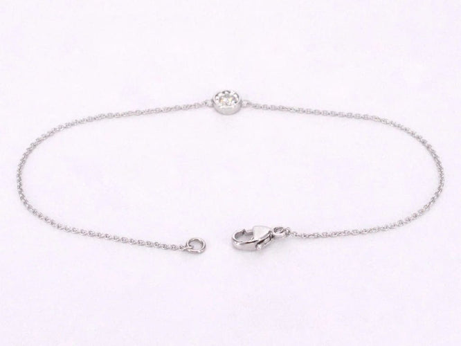 Bracelet Bracelet en or blanc 14 carats avec diamant 0,10 ct 58 Facettes 2235