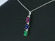 Pendentif Pendentif en or blanc 14 carats avec diamants et pierres multicolores 58 Facettes 2275