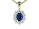 Pendentif Pendentif entourage en or jaune avec diamants et saphir 58 Facettes 2300
