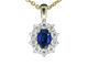 Pendentif Pendentif entourage en or jaune 14 carats, saphir et diamants 58 Facettes 2300