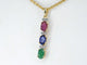 Pendentif Pendentif en or jaune 14 carats avec diamants et pierres multicolores 58 Facettes 2277