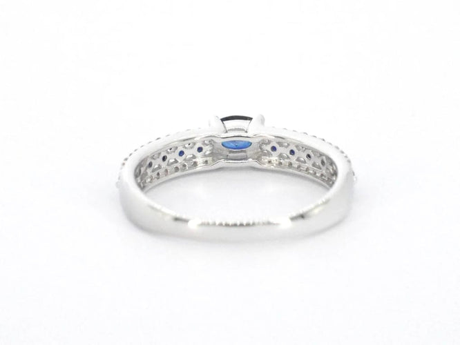 Bague 54 Bague en or blanc 14 carats avec diamants et saphirs 58 Facettes 2320