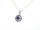 Pendentif Pendentif en or blanc avec diamants et saphir 58 Facettes 2351