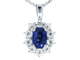Pendentif Pendentif en or blanc 14 carats avec diamants et saphir 58 Facettes 2299