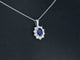 Pendentif Pendentif en or blanc 14 carats avec diamants et saphir 58 Facettes 2299
