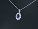Pendentif Pendentif en or blanc 14 carats avec diamants et saphir 58 Facettes 2299