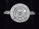 Bague 54 Bague d'entourage en or blanc 14 carats avec diamants 58 Facettes 2008