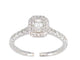 Bague 54 Bague entourage en or blanc 14 carats avec diamants 58 Facettes 2086