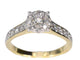 Bague 54 Bague entourage en or jaune 14 carats avec diamants 58 Facettes 2105