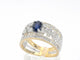 Bague 54 Bague en or 14 carats sertie de diamants et saphir 58 Facettes 2239