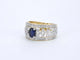 Bague 54 Bague en or 14 carats sertie de diamants et saphir 58 Facettes 2239