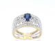 Bague 54 Bague en or 14 carats sertie de diamants et saphir 58 Facettes 2239