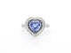 Bague 54 Bague en or blanc 14 carats avec diamants et tanzanite 58 Facettes 2326