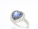 Bague 54 Bague en or blanc 14 carats avec diamants et tanzanite 58 Facettes 2326