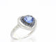 Bague 54 Bague en or blanc 14 carats avec diamants et tanzanite 58 Facettes 2326