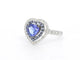 Bague 54 Bague en or blanc 14 carats avec diamants et tanzanite 58 Facettes 2326
