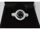 Bague 54 Bague entourage en or blanc 18 carats avec diamants et diamant noir 58 Facettes 2049