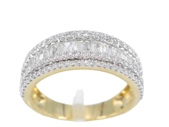 Bague 54 Bague en or 14 carats à cinq rangées de diamants 58 Facettes 2085