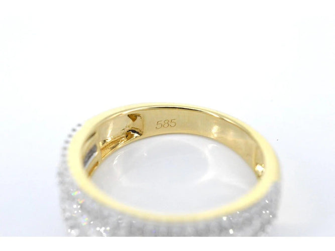 Bague 54 Bague en or 14 carats à cinq rangées de diamants 58 Facettes 2085