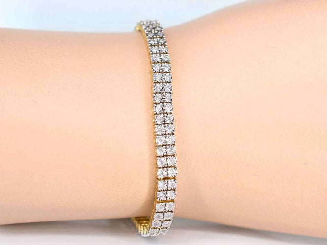 Bracelet Bracelet tennis en or 14 carats à diamants 1,50 ct 58 Facettes 2148