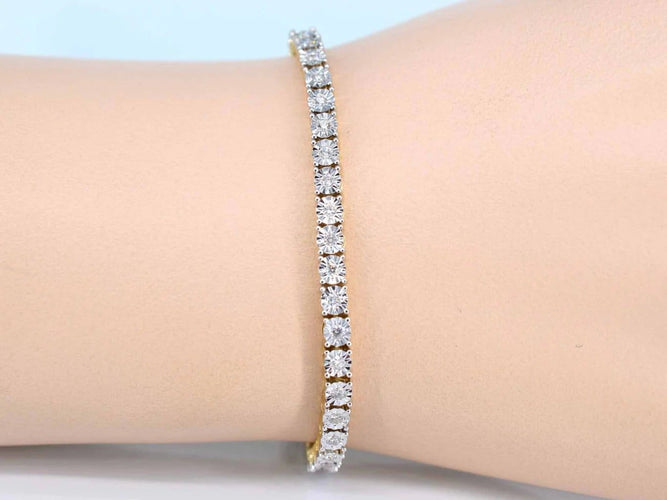 Bracelet Bracelet tennis en or 14 carats serti de diamants 1,20 ct 58 Facettes 2149
