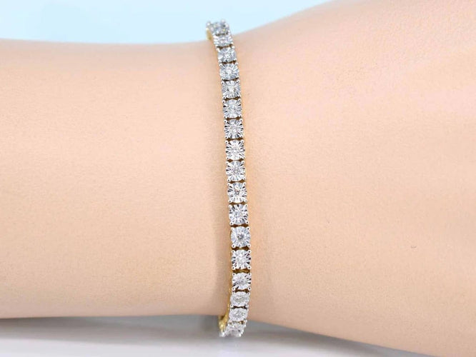 Bracelet Bracelet tennis en or 14 carats serti de diamants 1,20 ct 58 Facettes 2149