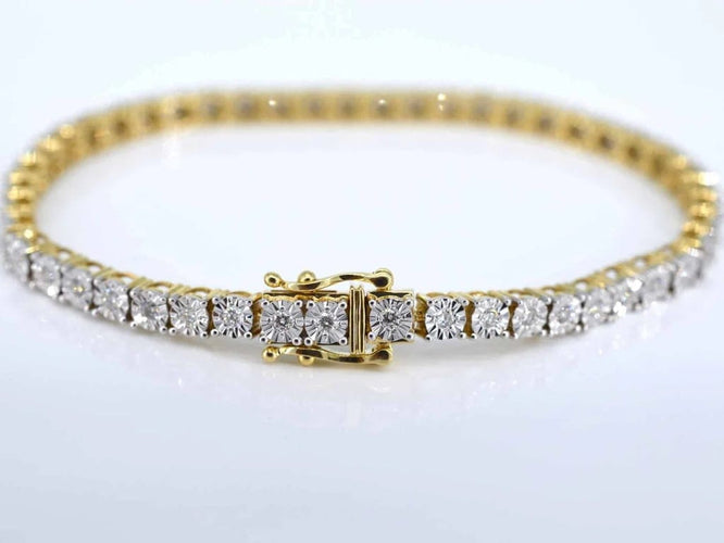 Bracelet Bracelet tennis en or 14 carats serti de diamants 1,20 ct 58 Facettes 2149