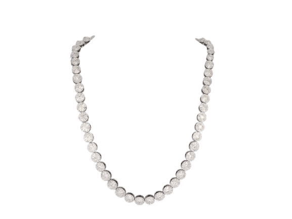Collier Collier en or blanc 18 carats serti de diamants 15 ct 58 Facettes 2187