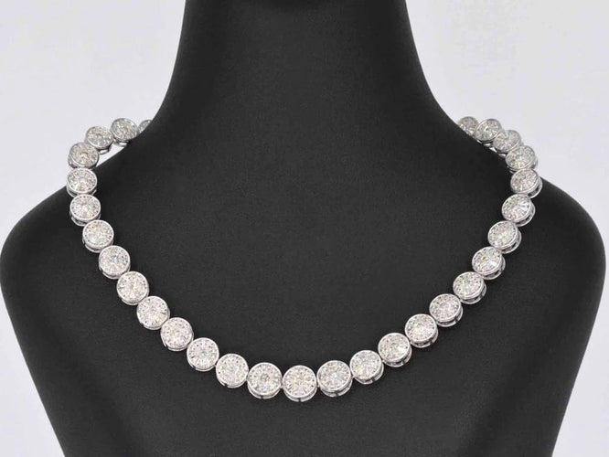 Collier Collier en or blanc 18 carats serti de diamants 15 ct 58 Facettes 2187