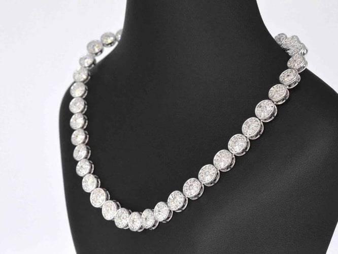 Collier Collier en or blanc 18 carats serti de diamants 15 ct 58 Facettes 2187