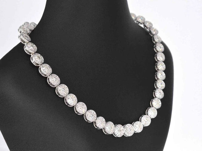 Collier Collier en or blanc 18 carats serti de diamants 15 ct 58 Facettes 2187