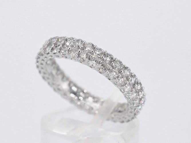 Bague 54 Bague d’éternité en or blanc 14 carats sertie de diamants 58 Facettes 2208