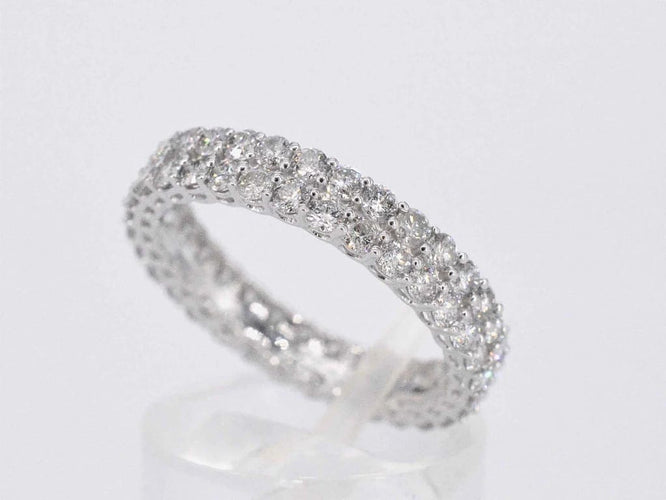 Bague 54 Bague d’éternité en or blanc 14 carats sertie de diamants 58 Facettes 2208