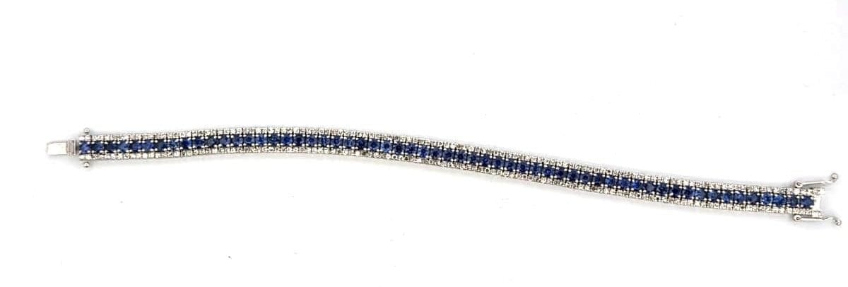 Bracelet Bracelet tennis - Bracelet en or blanc 18 carats, saphirs et diamants 58 Facettes