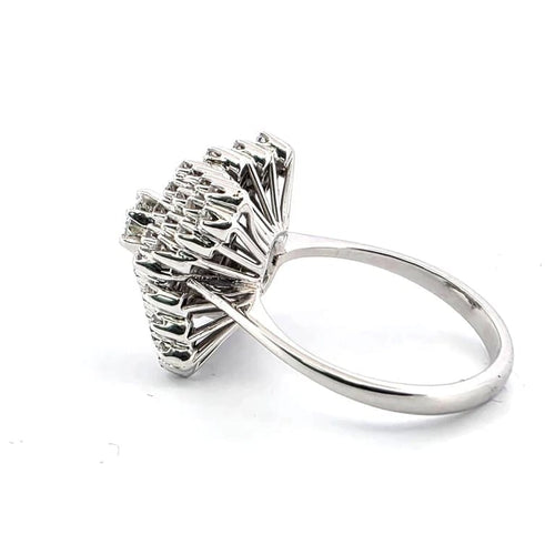 Bague 55 Bague en or blanc 18 carats avec diamants 58 Facettes