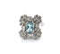 Bague 57 Bague vintage en or blanc 18 carats avec aigue-marine et diamants 58 Facettes