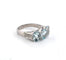 Bague 56 Bague en platine avec aigue-marine et diamants 58 Facettes