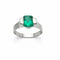 Bague 53 Bague en or blanc 18 carats avec émeraude naturelle 58 Facettes 50387
