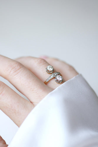 Bague 60 Belle Époque - Bague Aigrette diamants sur or et platine 58 Facettes
