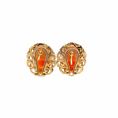 Boucles d'oreilles Boucles d'oreilles camée vintage en or jaune 750 58 Facettes 50403