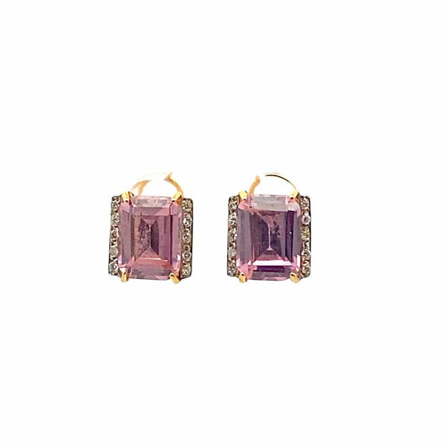 Boucles d'oreilles Boucles d'oreilles puces en or jaune 750 avec diamants 58 Facettes 50503