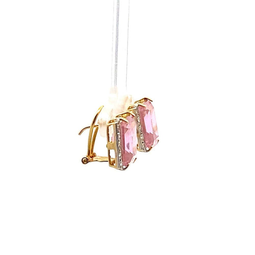 Boucles d'oreilles Boucles d'oreilles puces en or jaune 750 avec diamants 58 Facettes 50503