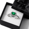Bague 54 Bague cœur - Émeraude naturelle certifiée de Muzo et diamants en or blanc 18k 58 Facettes 50102