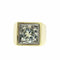 Bague 59 Chevalière - Bague homme en or jaune 750 et platine, diamant naturel 58 Facettes 50420