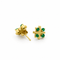 Boucles d'oreilles Boucles d'oreilles croix florales en or jaune 18k et émeraudes colombiennes 58 Facettes 50041