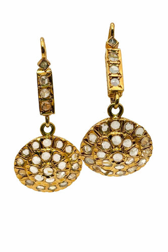 Boucles d'oreilles Style Art déco - Boucles d’oreilles pendantes en or jaune et saphirs incolores 58 Facettes 50180